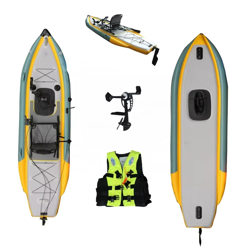 OEM Inflatable Fishing Pedal Kayak Boat with Seat PVC Hull Material for Kayak Fishing