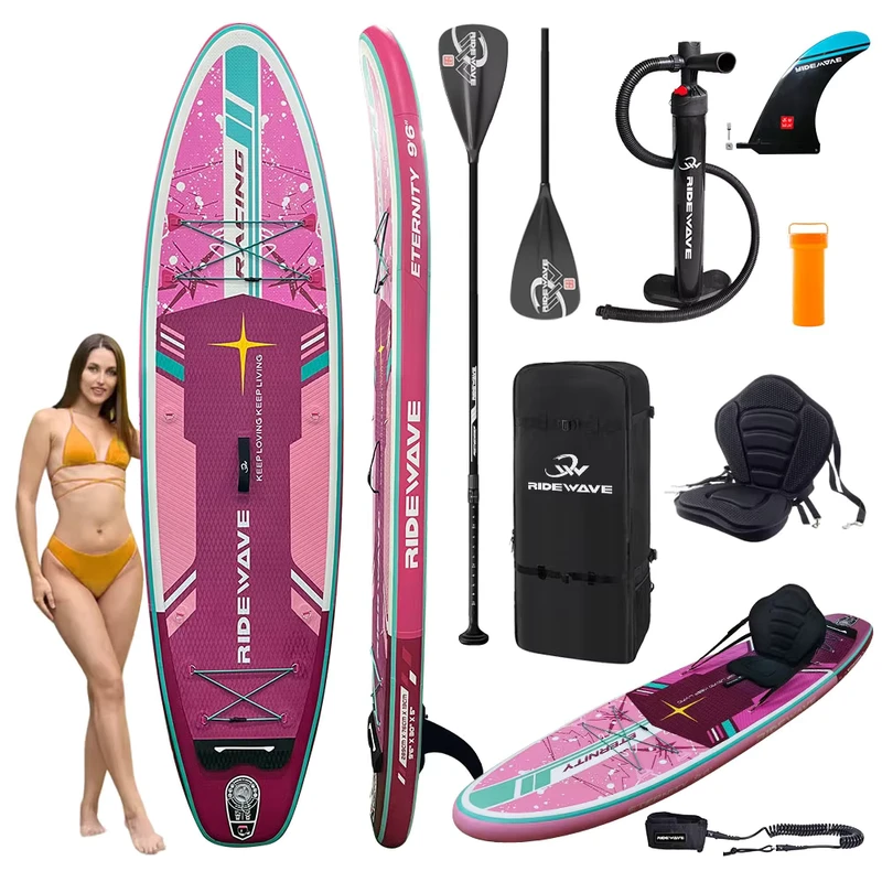 บอร์ดพายเรือยาง OEM (Supboard Padel Surf Board) แบบพับได้ พกพาสะดวก เป็นมิตรกับสิ่งแวดล้อม สำหรับเล่นน้ำในทะเลสาบและแม่น้ำ