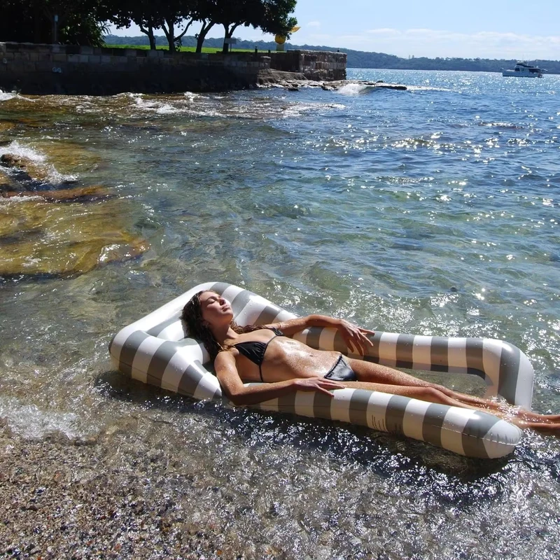 OEM Inflatable Pelampung Renang, Kasur Pantai, Jaring Hijau, Hammock Air, PVC Bebas Phthalate, Lounger Renang untuk Dewasa