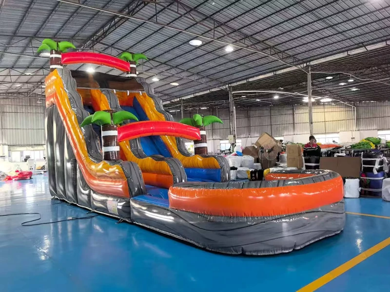 Equipo de Juego Suave Comercial Inflable de PVC para Exterior en Forma de Palma, Tobogán Inflable para Adultos
