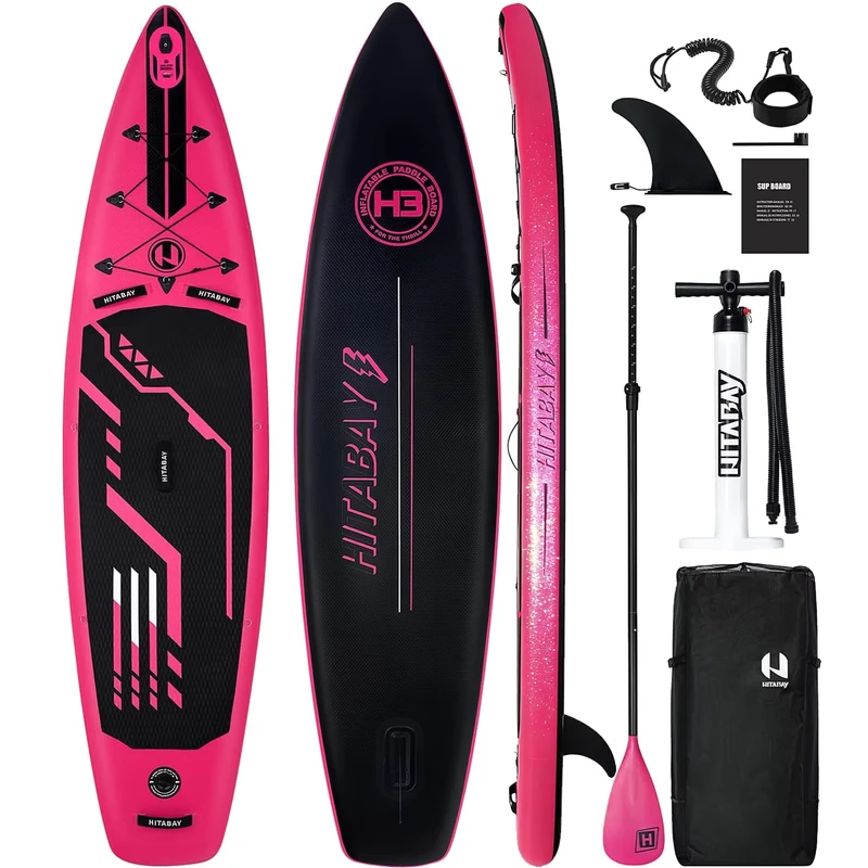 OEM ODM EU/US pink 11′ Foldable Standup Paddle Board Fast Delivery Inflatable Sup Boards Stand up Paddle Board