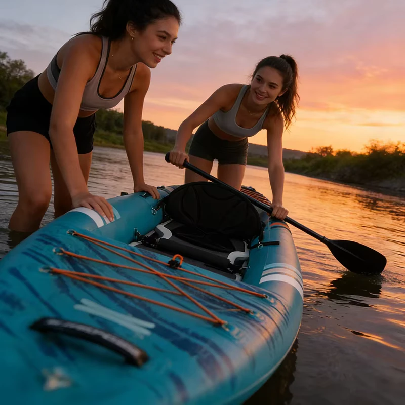 OEM ODM Inflatable Kayak With PVC Drop Stitch Fabric Inflatable Fishing Kayak for Ocean Lake River Water Sports