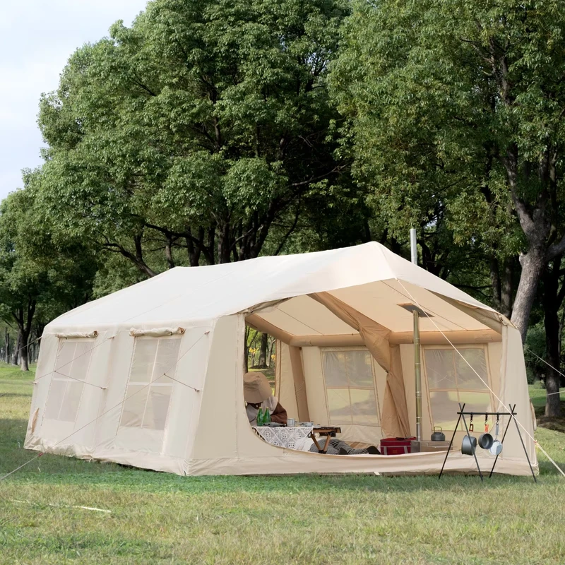 Tenda gonfiabile di lusso OEM ODM 17,28 MQ 3000+mm in tessuto Oxford impermeabile, apertura rapida, portatile, per tutte le stagioni