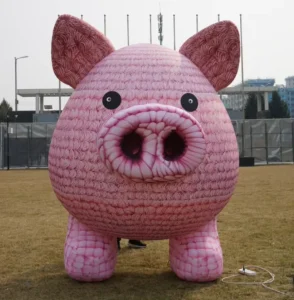 OEM ODM Outdoor Advertising PVC Giant Inflatable Balloon Pink Pig with Waterproof Customizable Size