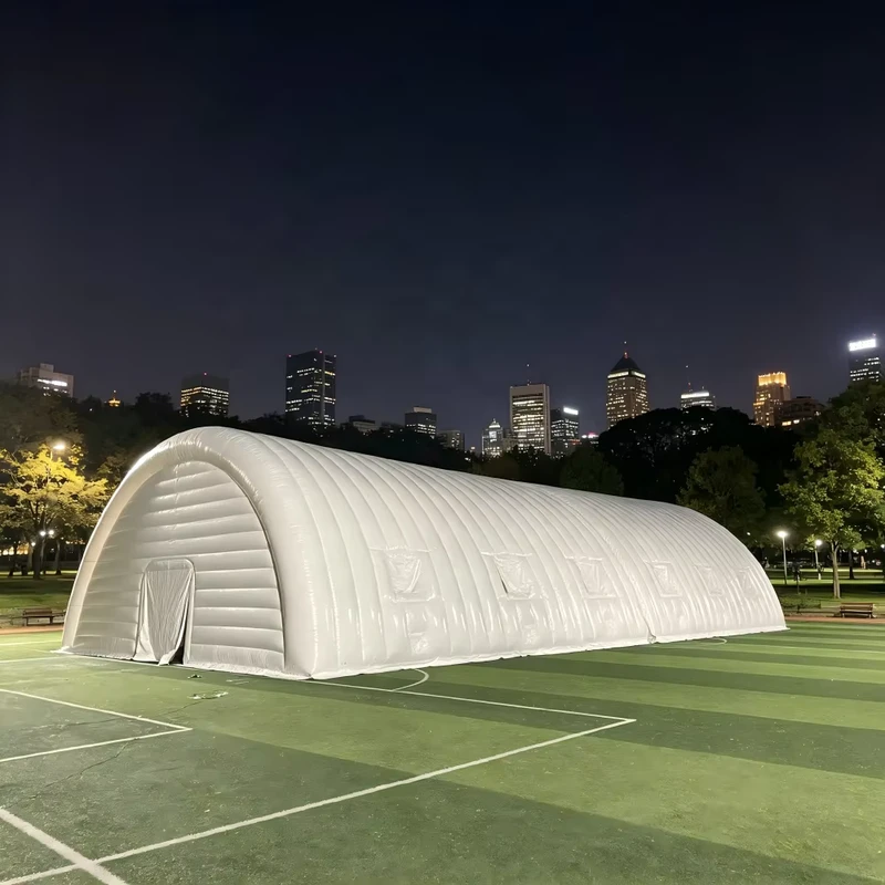OEM Buiten Grote Evenementen Feest Opblaasbare Vliegtuig Garage Hangar Schuiltent Gigantische Opblaasbare Auto Dek Tunnel Magazijntent