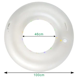 OEM PVC Inflatable Illuminated Pool Tube LED Lighted Swimming Ring Durable Eco-friendly EN71 Certified CMYK Printed