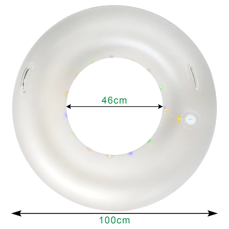 OEM PVC Inflatable Illuminated Pool Tube LED Lighted Swimming Ring Durable Eco-friendly EN71 Certified CMYK Printed