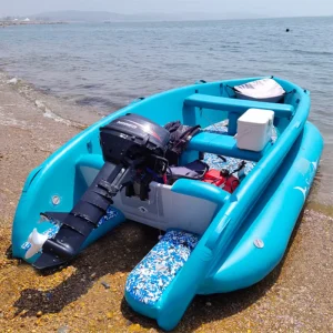Zattera Gonfiabile in PVC Design Durevole Catamarano Rigido per Pesca Kayak per Pesca