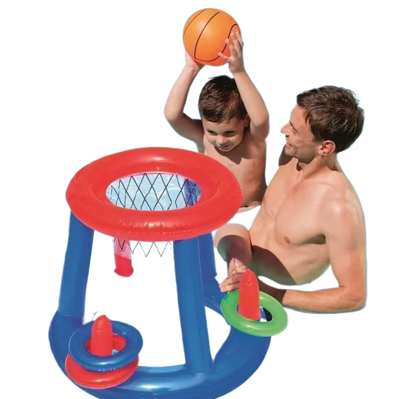 Support de basket en PVC gonflable pour jouets aquatiques OEM, épais, pour sports nautiques en extérieur, château gonflable interactif