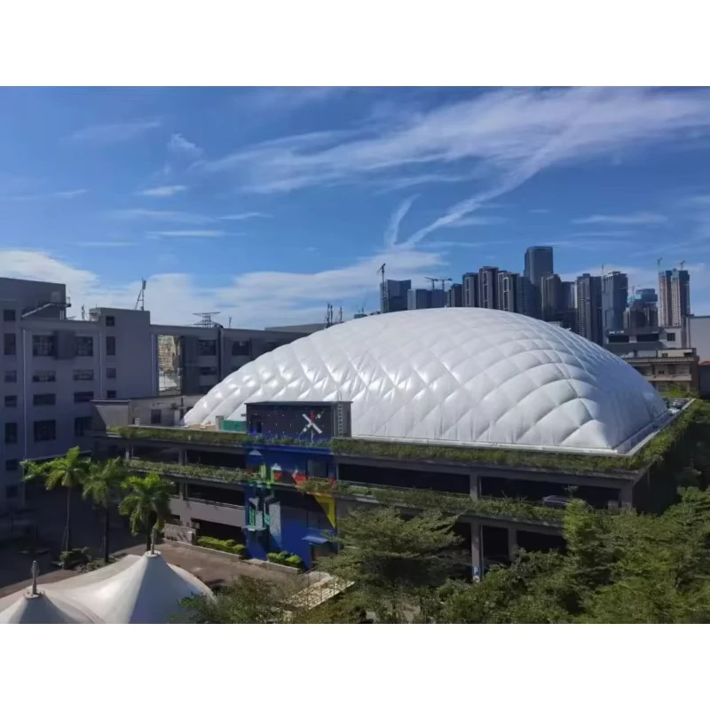 Domo de Ar Inflável Permanente OEM para Ginásio e Clube de Fitness, Pavilhão Inflável Isolado com Sistema de Controle Climático e Iluminação LED