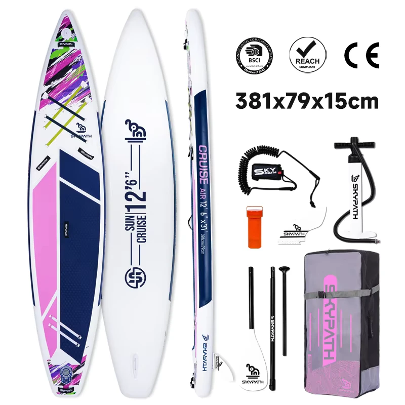 OEMレーシングボード オールラウンドクルーズボード インフレータブルスタンドアップパドル 12'6''*31'' 15PSI インフレータブルSUPパドルボード