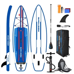 OEM SUP Blue Inflatable Stand Up Paddle Board with Kayak Seat for Touring & Bodyboarding