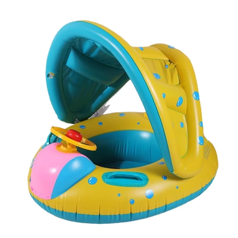 OEM Zomer Opblaasbare Baby Borst Float met Luifel Zwembad Ring Baby Floater