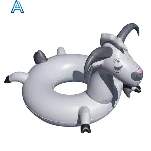 Tùy chỉnh OEM hình dạng động vật hoạt hình 3D dê cừu bể bơi phao bơi ống cho mùa hè