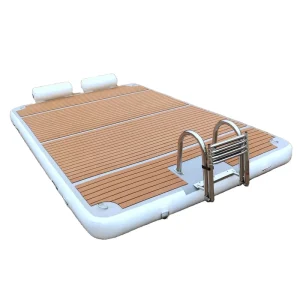 Isla de flotadores oceánicos, moto de agua, yate, plataforma flotante, muelle inflable, escalera, certificada CE, doble