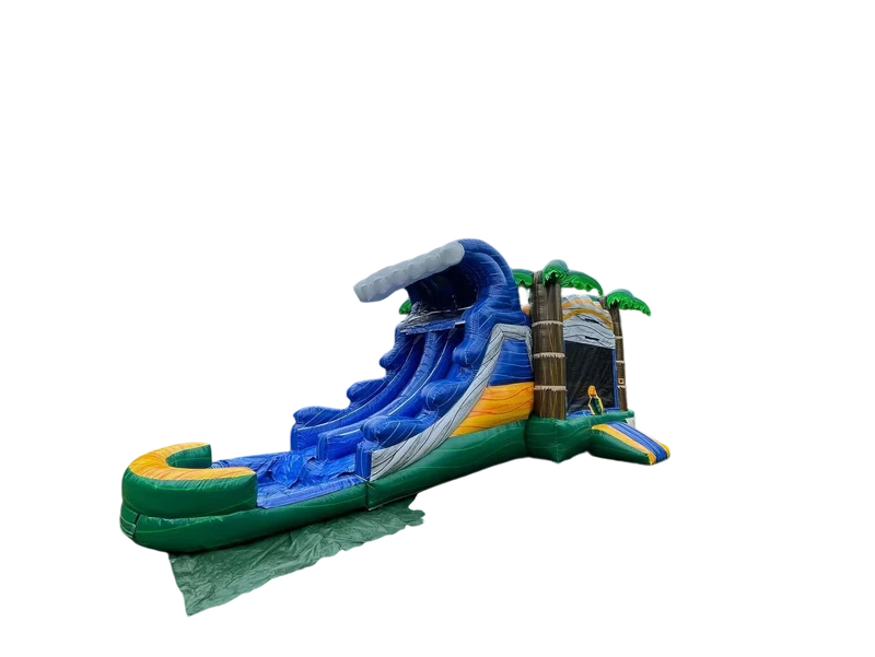 Ocean themed PVC inflatable water slide for indoor outdoor entertainment