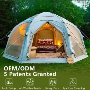 Tienda Inflable Octagonal de Lujo Estilo Moderno Multi Familiar Tente Gonflable de Tela Oxford 600d
