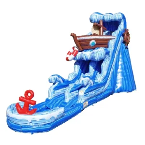 Offshore Inflatable Water Slide Shipwreck Blow Up Wet Dry Slide Waterslide Commercial Inflatable Wave Water Slide For Rental