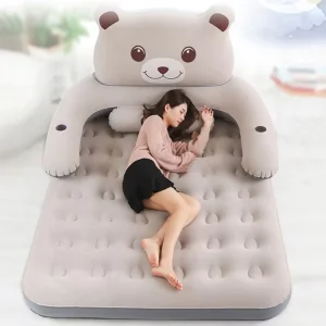 One Layer Inflatable Airbed with Cartoon Backrest