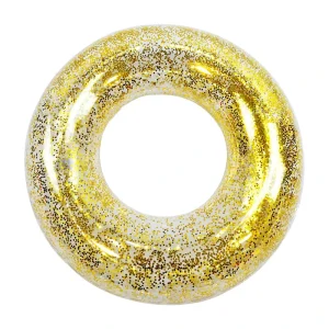 Opp Bag PVC Material Pool Float Shiny Sequin Glitter Inflatable Swimming Ring for Kids and Adults