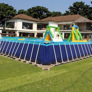 Origin Factory Outdoor Family Inflatable Water Park Giant Inflatable Water Slide With Swimming Pool