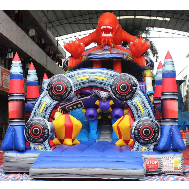 オリジナルデザイン エイリアンタイタニック インフレータブルバウンスハウス スライド付きインフレータブルコンボ 商業用屋外インフレータブル