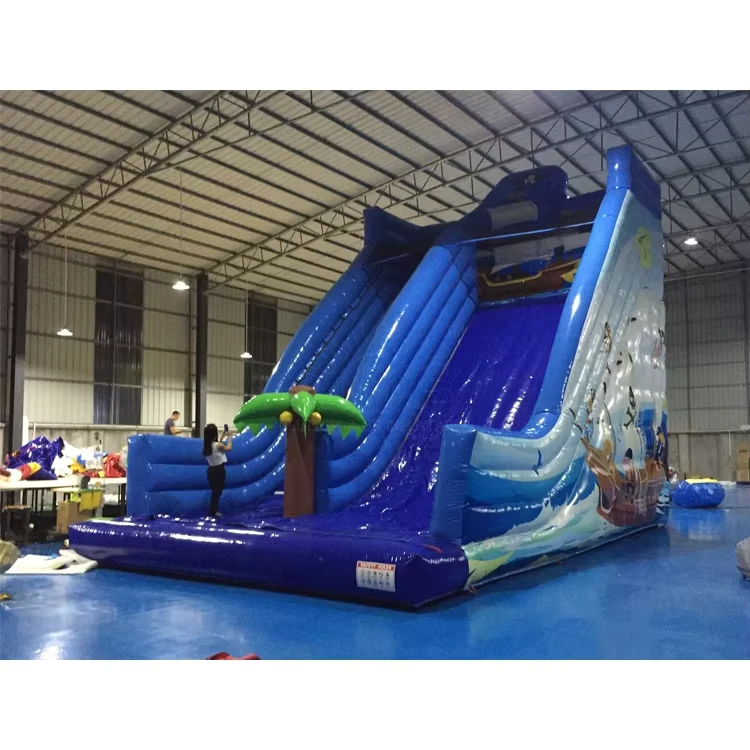 Seluncuran Bajak Laut Inflatable Desain Asli, Seluncuran Kering Bajak Laut Inflatable untuk Anak-anak