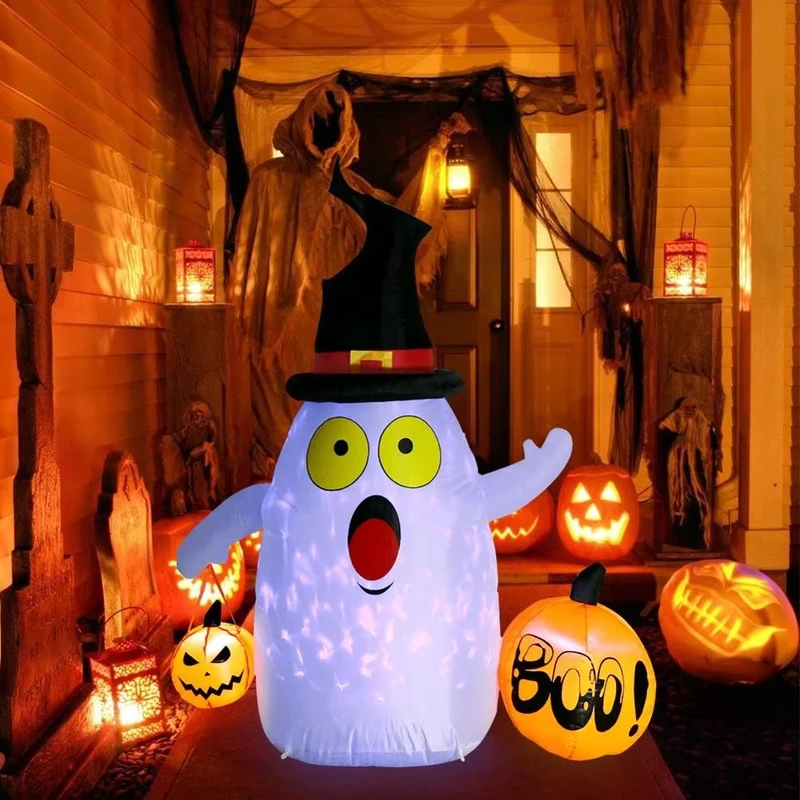 Đồ trang trí hơi LED chống nước 5FT hình bí ngô cho sân vườn Halloween