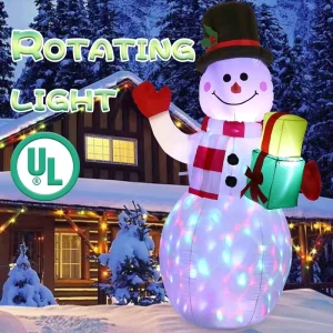Ourwarm Christmas Decorations Supplies Indoor Outdoor 5ft Airblown Christmas Inflatable Snowman with LED Lights