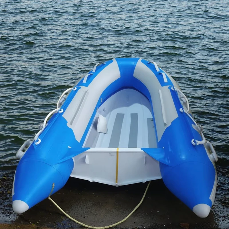 เรือยอชท์ติดเครื่องยนต์นอกแบบเติมลม RIB ที่มีตัวถังยาง PVC ความดันสูงสำหรับน้ำทะเล
