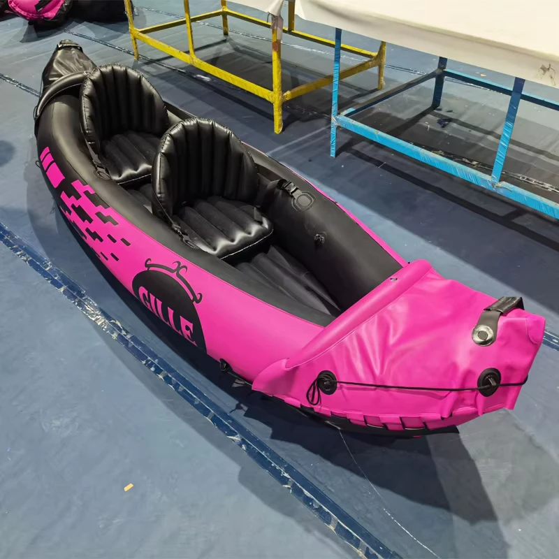Outdoor 2 Person Inflatable Kayaking Set With Aluminum Oars Inflator Pump Rubber Boats Pvc Canoe Kayak