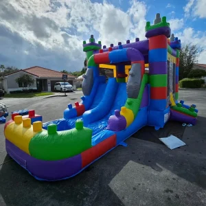 Outdoor 20X13ft Large Commercial Combo Bounce House with Water Slide Kids Inflatable Bouncy Castle with Pool Wet Dry for Party