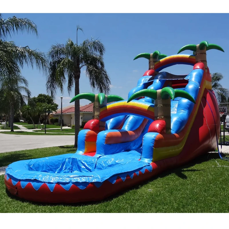 Nhà nhún khổng lồ 20ft PVC ướt và khô với cầu trượt nước thương mại có bể bơi cho trẻ em và người lớn