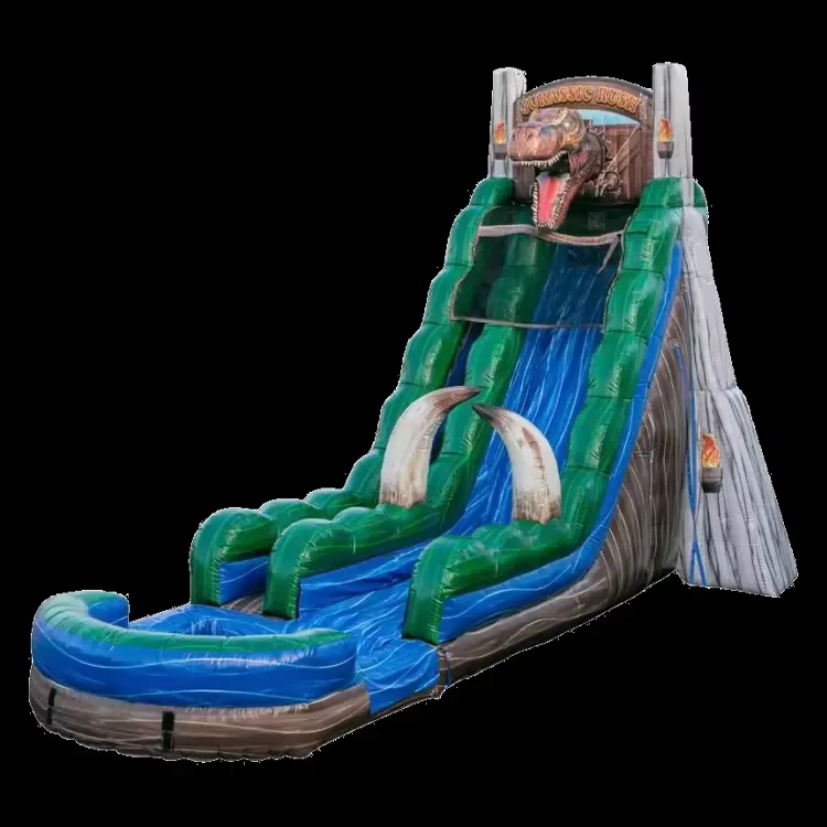 Outdoor 22' Jurassic Rush Dinosaurier Aufblasbares Hüpfhaus für kommerzielle Nutzung Modell Gm-0031 600-800kg Kapazität Pool