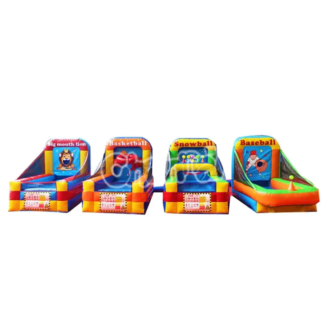 Jogos Desportivos Infláveis 4 em 1 ao Ar Livre Jogos Interativos para Adultos Carnaval Inflável Moon Bounce Jogos de Stand