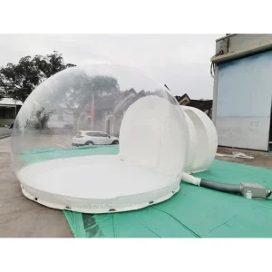 Outdoor 5m Clear Inflatable Bubble Dome Tent with Steel Frame Entrance Tunnel for Resort Glamping