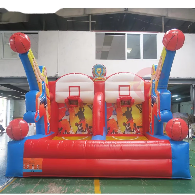 Outdoor Activities 4x3m Team Building Games Inflatable Basketball Shooting Game Blow up Basketball Hoop