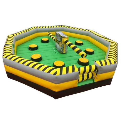 Outdoor Adult Carnival Game Last Man Standing Mechanical Inflatable Wipeout Course Game for Sale