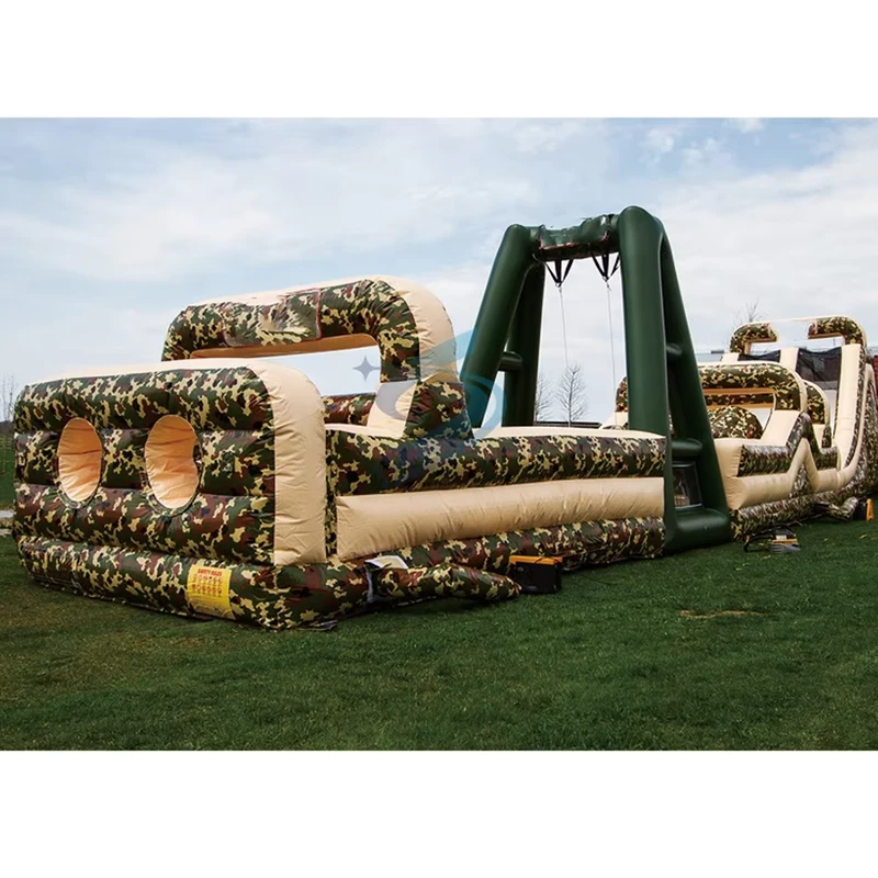 Outdoor Adult Inflatable Military Bounce House Air Obstacle Course for Kids