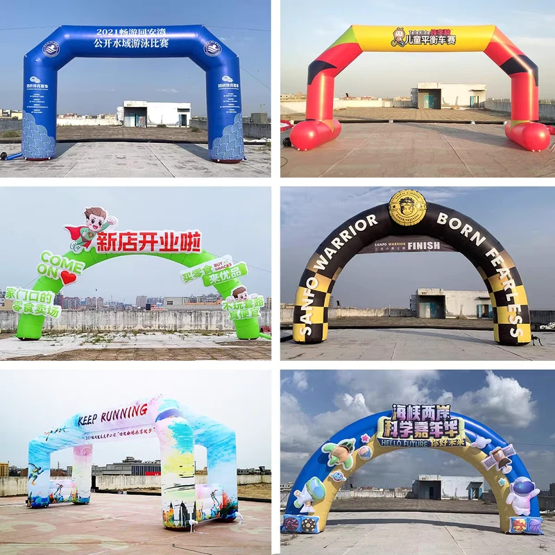 Opblaasbare Toegangspoort voor Buitenreclame Start Finishlijn Ballonboog voor Evenement
