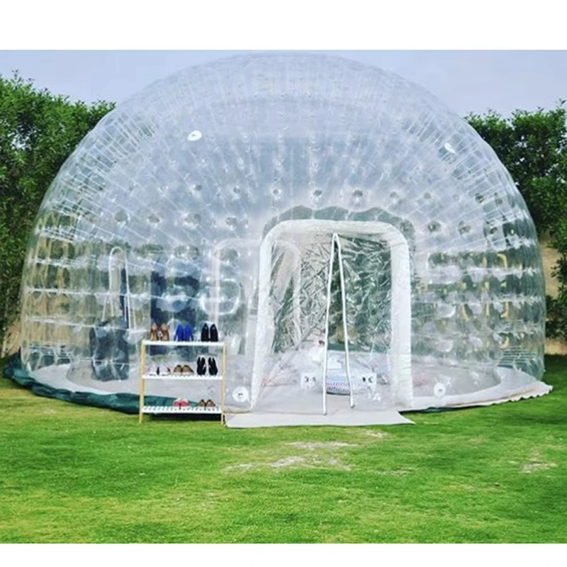 Outdoor luftdichtes transparentes aufblasbares Kuppelzelt Blasenhaus klares Iglu Rasen-Event-Zelt für Camping