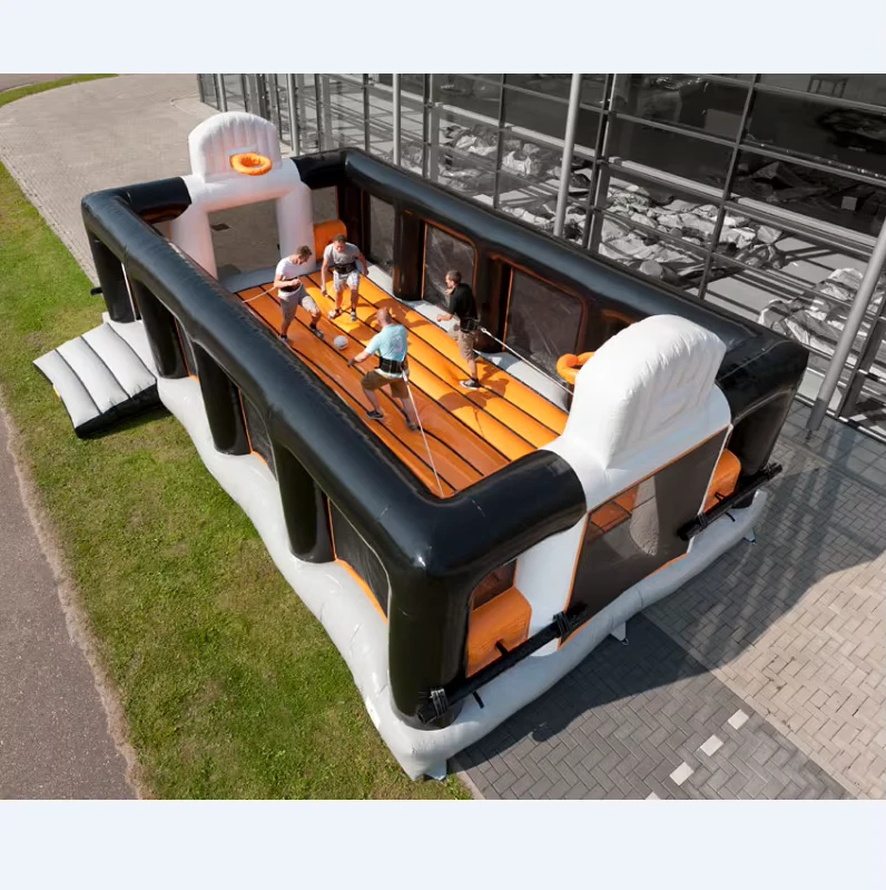Outdoor Amusement Equipment Inflatable Basketball Sports Arena Portable Basketball Court for Fun Sport Games