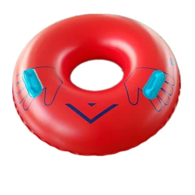 Équipement de parc d'attractions extérieur, tube flottant en PVC rouge, résistant aux perforations, gonflable, avec poignées