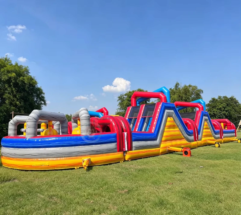 Grand château gonflable extérieur, parcours d'obstacles de 5k à vendre