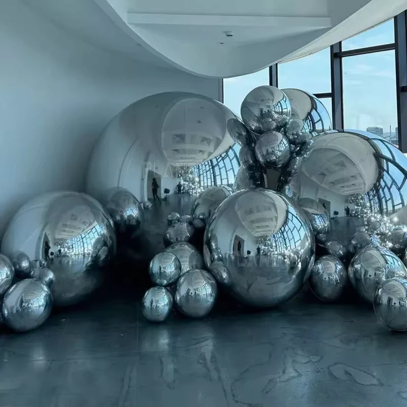 Outdoor Big Shiny Inflatable Silver Balls for Event