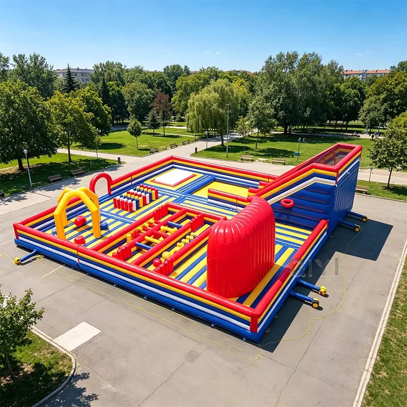 Opblaasbaar springkasteel voor buiten, themapark, opblaasbare speeltuin voor kinderen, groot obstakelparcours
