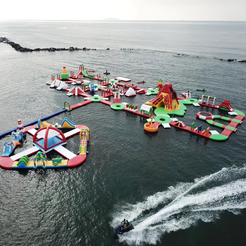 Outdoor CE Certified 0.9mm PVC Tarpaulin Inflatable for Sea Water Park Obstacle Course Games Manufacturer 500kg Capacity 3 Year
