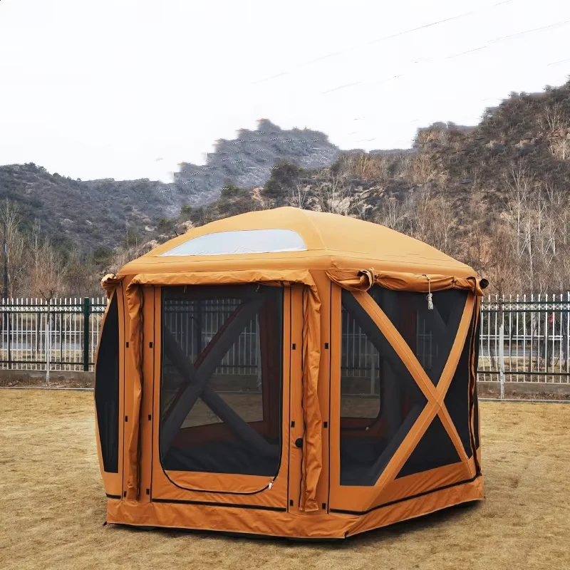 Outdoor Camping 3 4 People Automatic Inflatable Tent Star Tent Traveling Cotton Air Tent