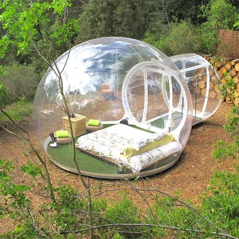 Dôme bulle gonflable transparent pour camping extérieur, igloo, tente bulle transparente
