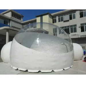 Outdoor Camping Clear Transparent PVC Inflatable Crystal Bubble Tent Dome Tent with Tunnel 6 Meter Diameter